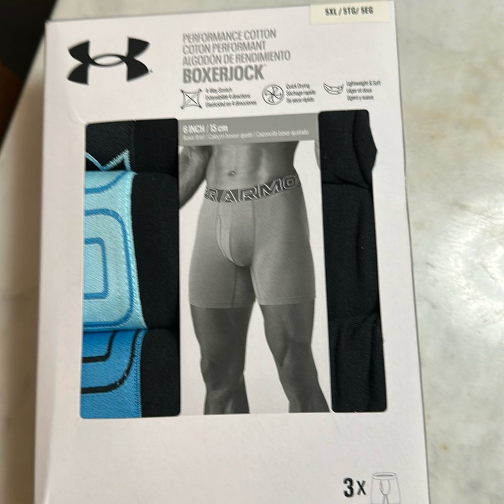 NWT 3PK Under Armour Cotton Boxerjock 5XL